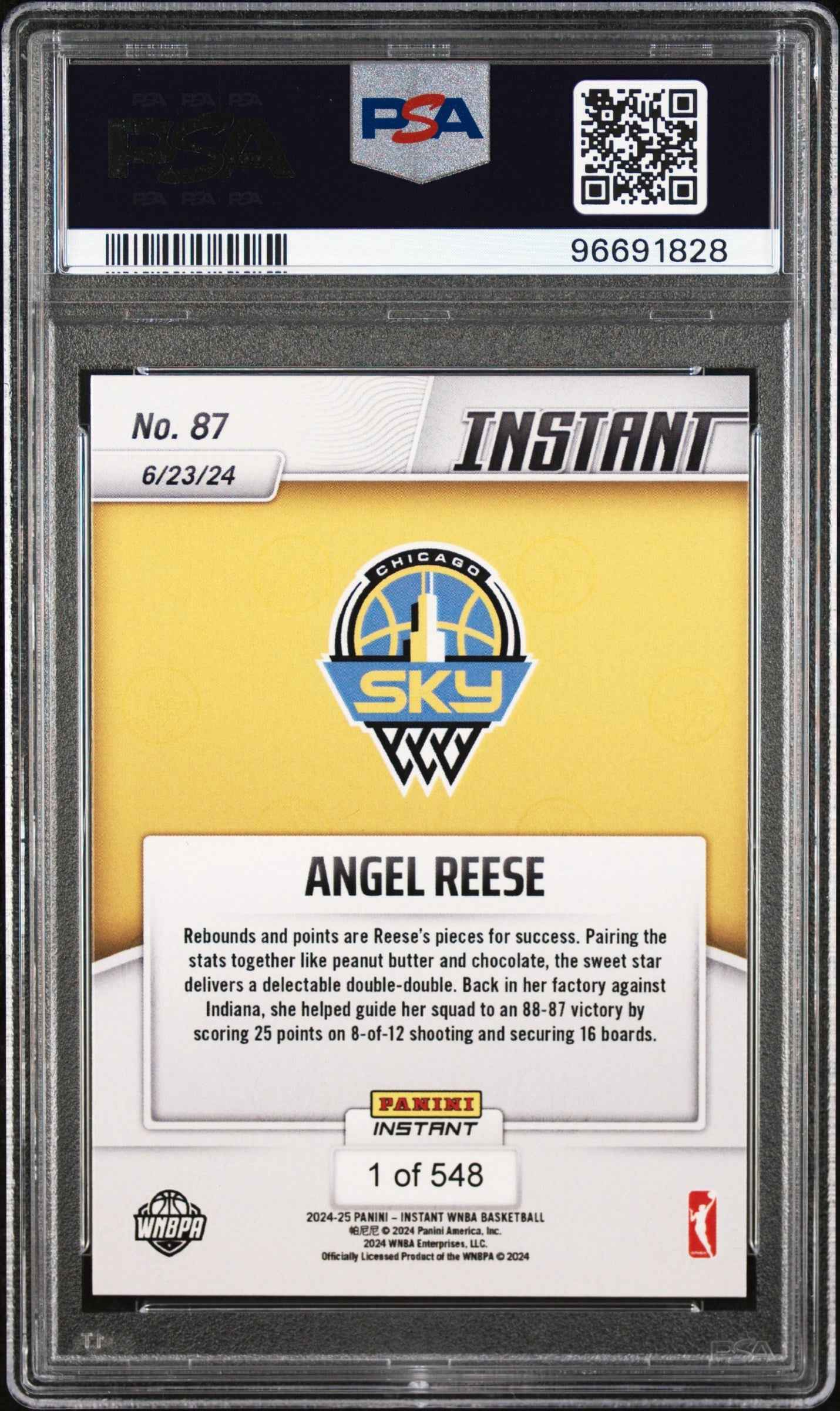 Graded 2024 Panini Instant WNBA Angel Reese #87 Rookie RC Basketball Card PSA 10 Gem Mint