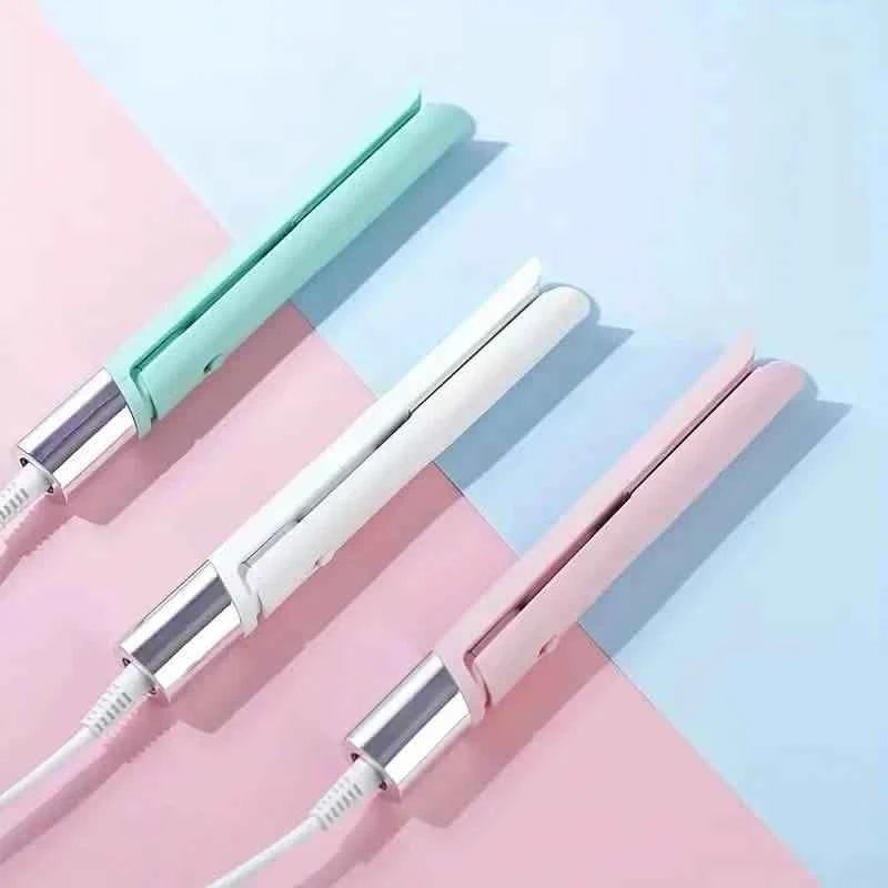 Electric Hair Straightener and Curler with Ceramic Plates