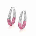 Elegant Dual Tone Gradient Glitter Hoop Earrings
