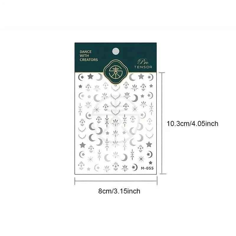Embossed Three-dimensional Star and Moon Pattern Nail Stickers