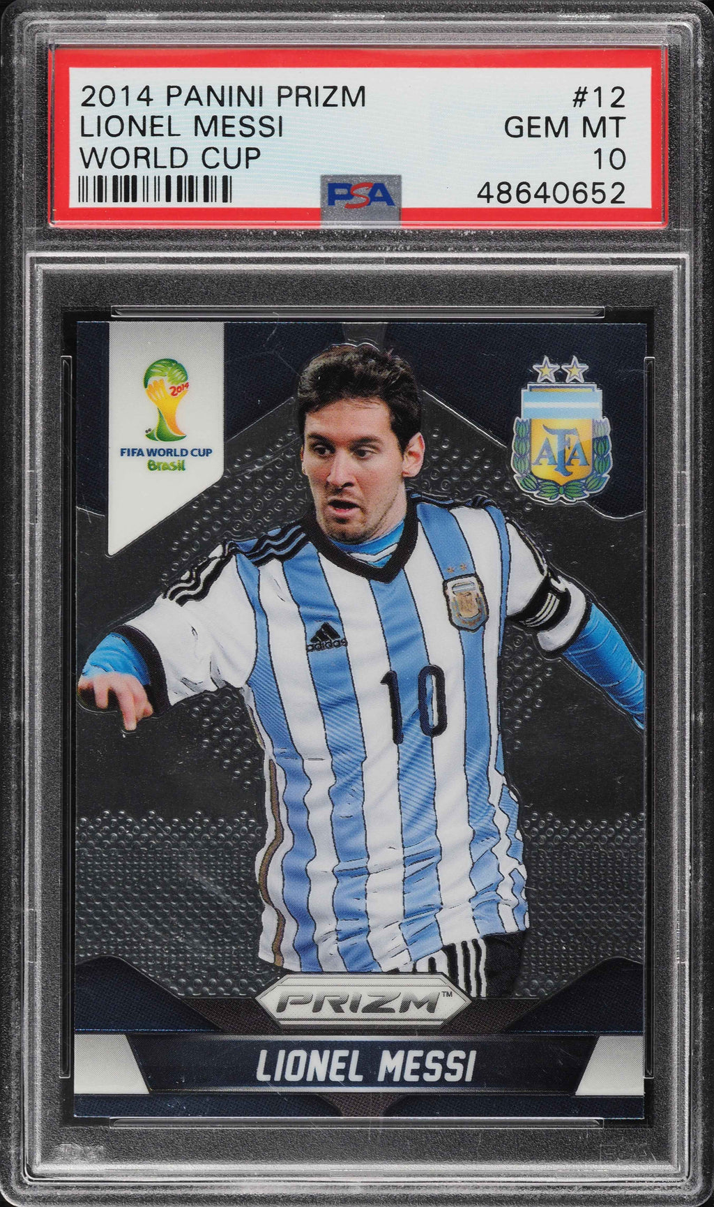 Graded 2014 Panini Prizm Lionel Messi #12 World Cup Soccer Card PSA 10 Gem Mint