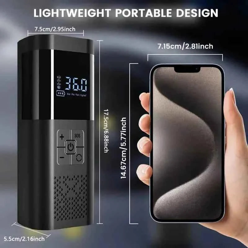 Portable Electric Tire Inflator – 150PSI Air Compressor with Digital Gauge & LED Light