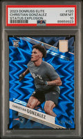 Graded 2023 Panini Donruss Elite Christian Gonzalez #120 Status Explosion #/625 Rookie RC Football Card PSA 10 Gem Mint