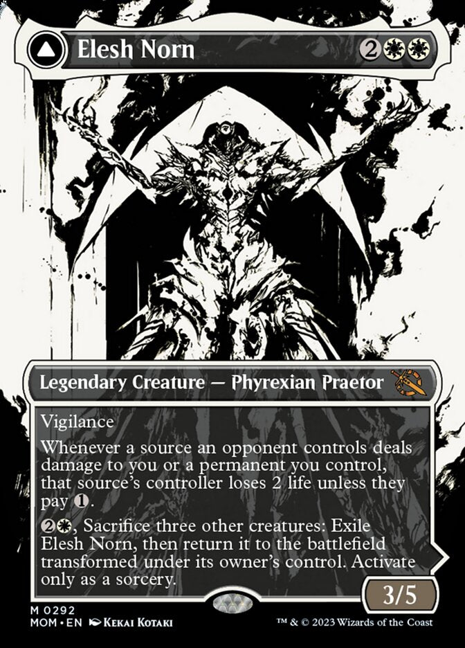 Elesh Norn // The Argent Etchings (MOM-292) - March of the Machine: (Showcase) (Borderless) Foil
