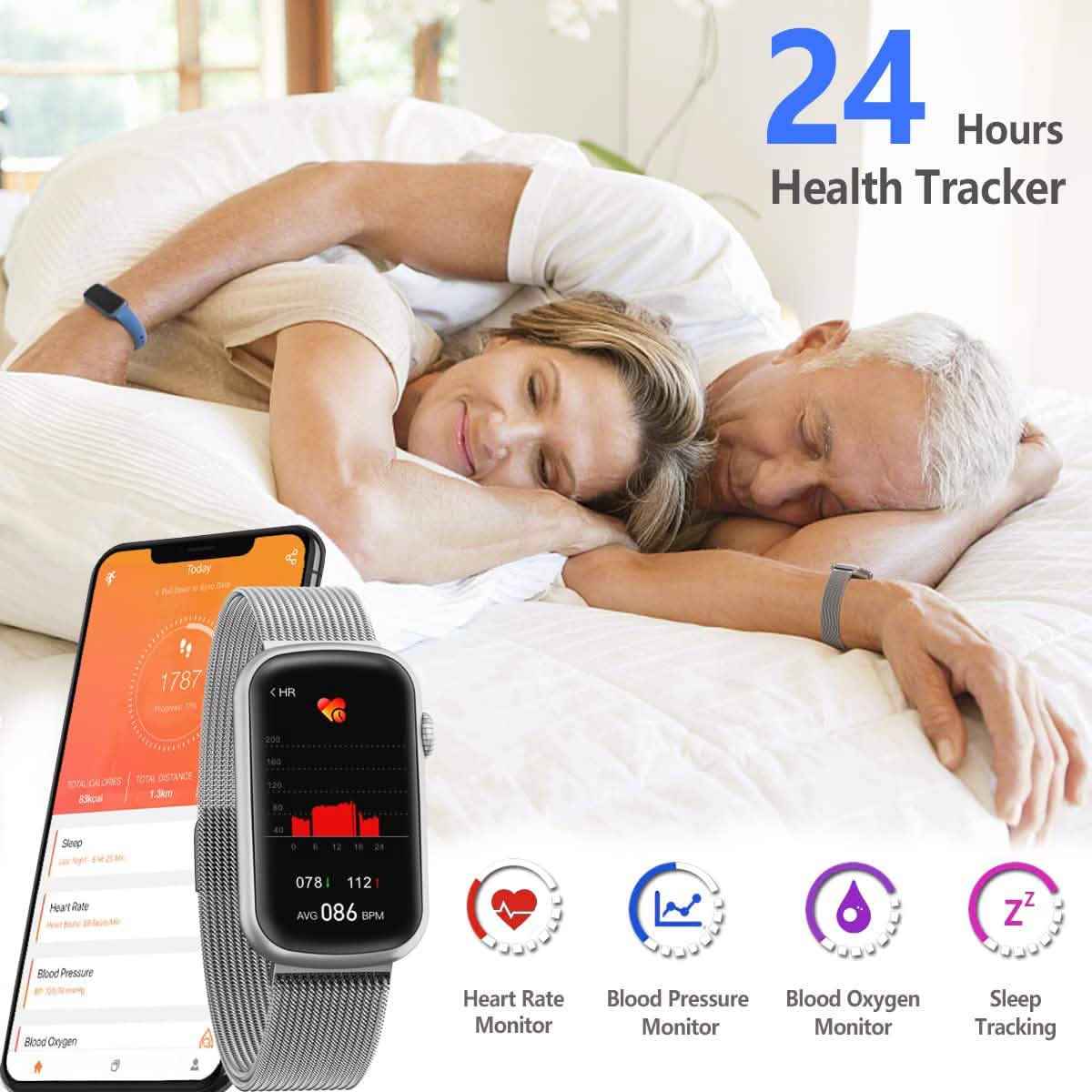 Fitness Tracker with Heart Rate Monitor, Blood Pressure Watch for Women