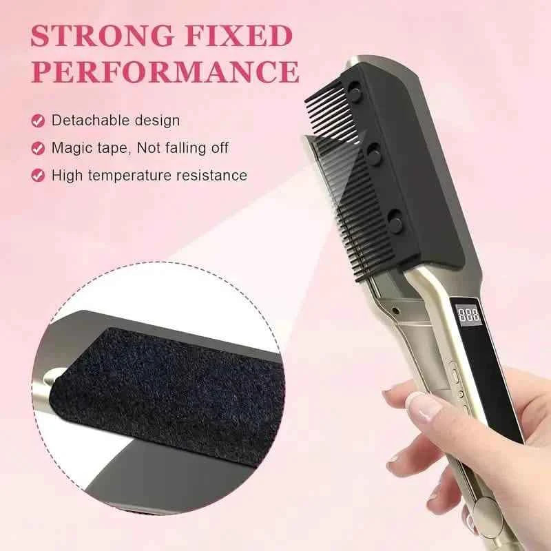 Flat Iron Comb, ABS Plastic Handle Hair Straightener Comb Attachment