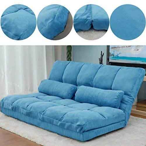 Floor Sofa Bed, Foldable Double Chaise Lounge Sofa Chair