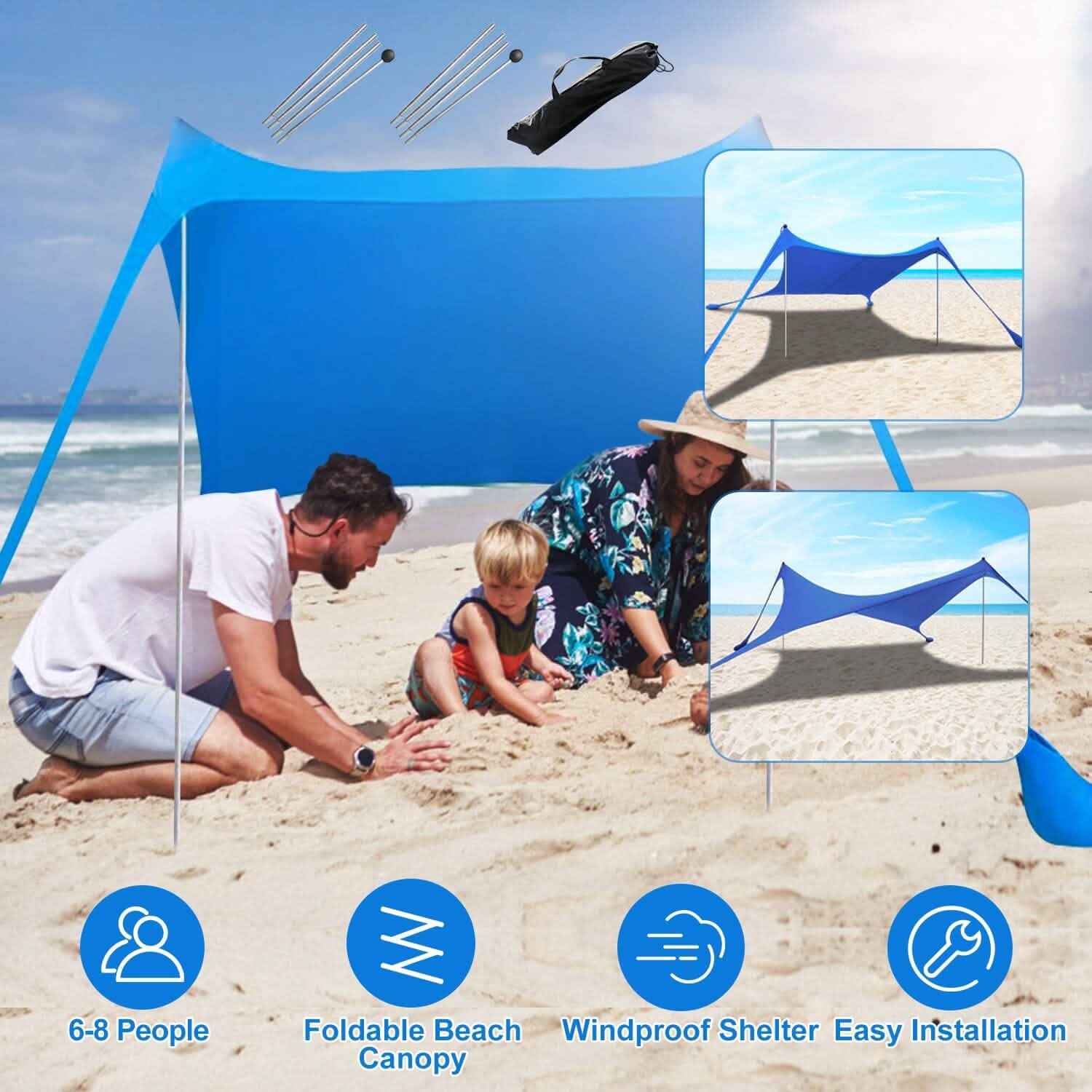 Foldable Beach Canopy Tent Collapsible Shade