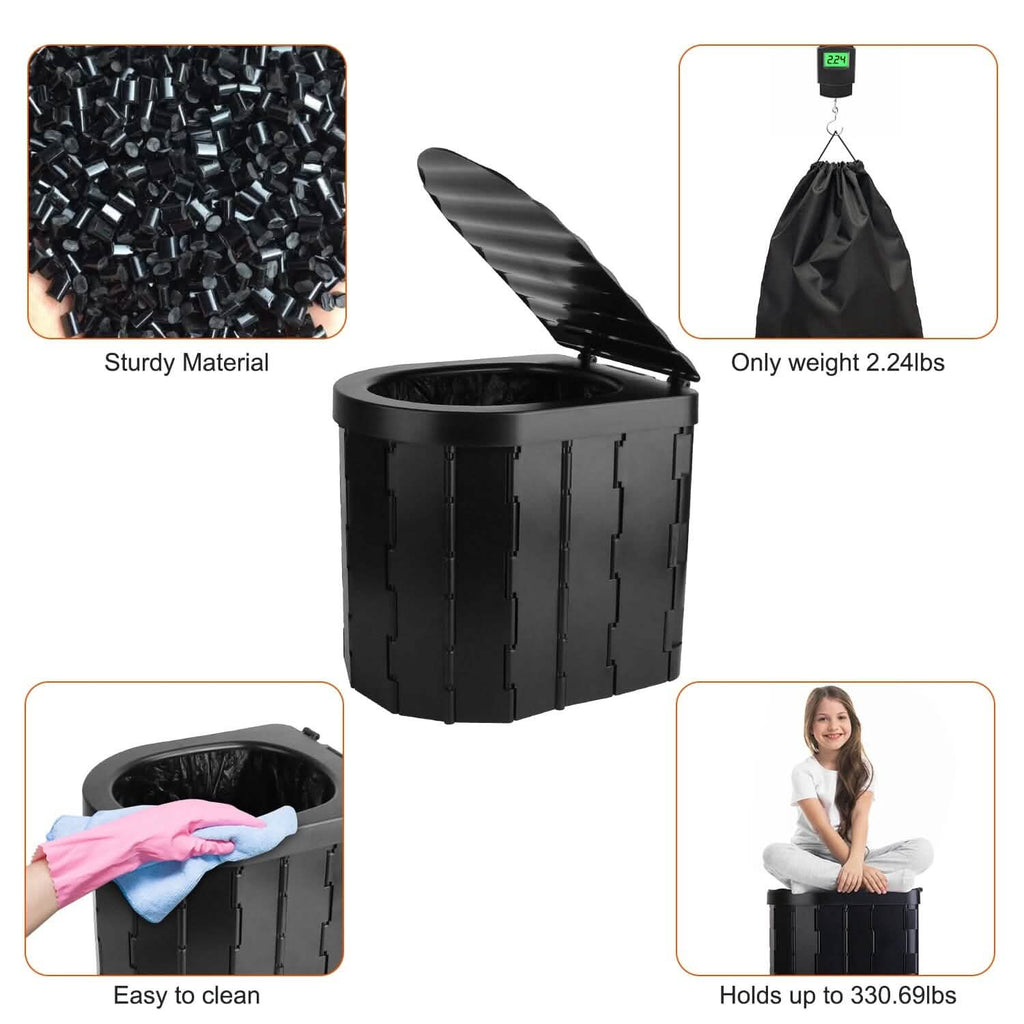 Foldable Emergency Toilet Portable Porta Potty