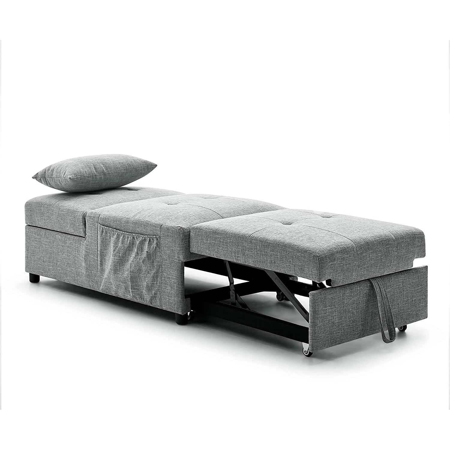 Folding Ottoman Sofa Bed Convertible Upholstered Daybed