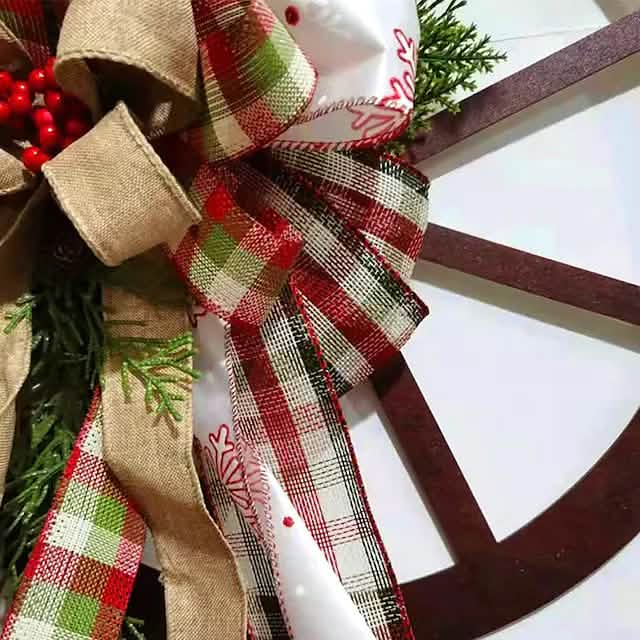 Front Door Wooden Vintage Winter Decorative Christmas Wreath