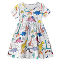 Girl's Dinosaur Tunic Short Sleeve Summer Casual Dress