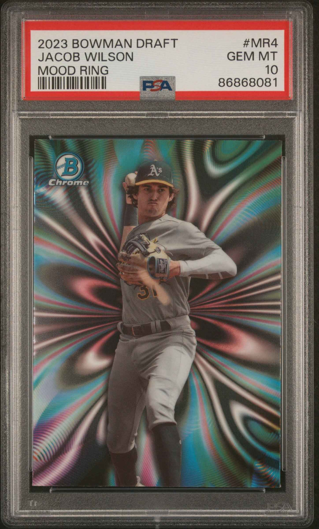 Graded 2023 Topps Bowman Draft Jacob Wilson #MR4 Mood Ring Rookie RC Baseball Card PSA 10 Gem Mint