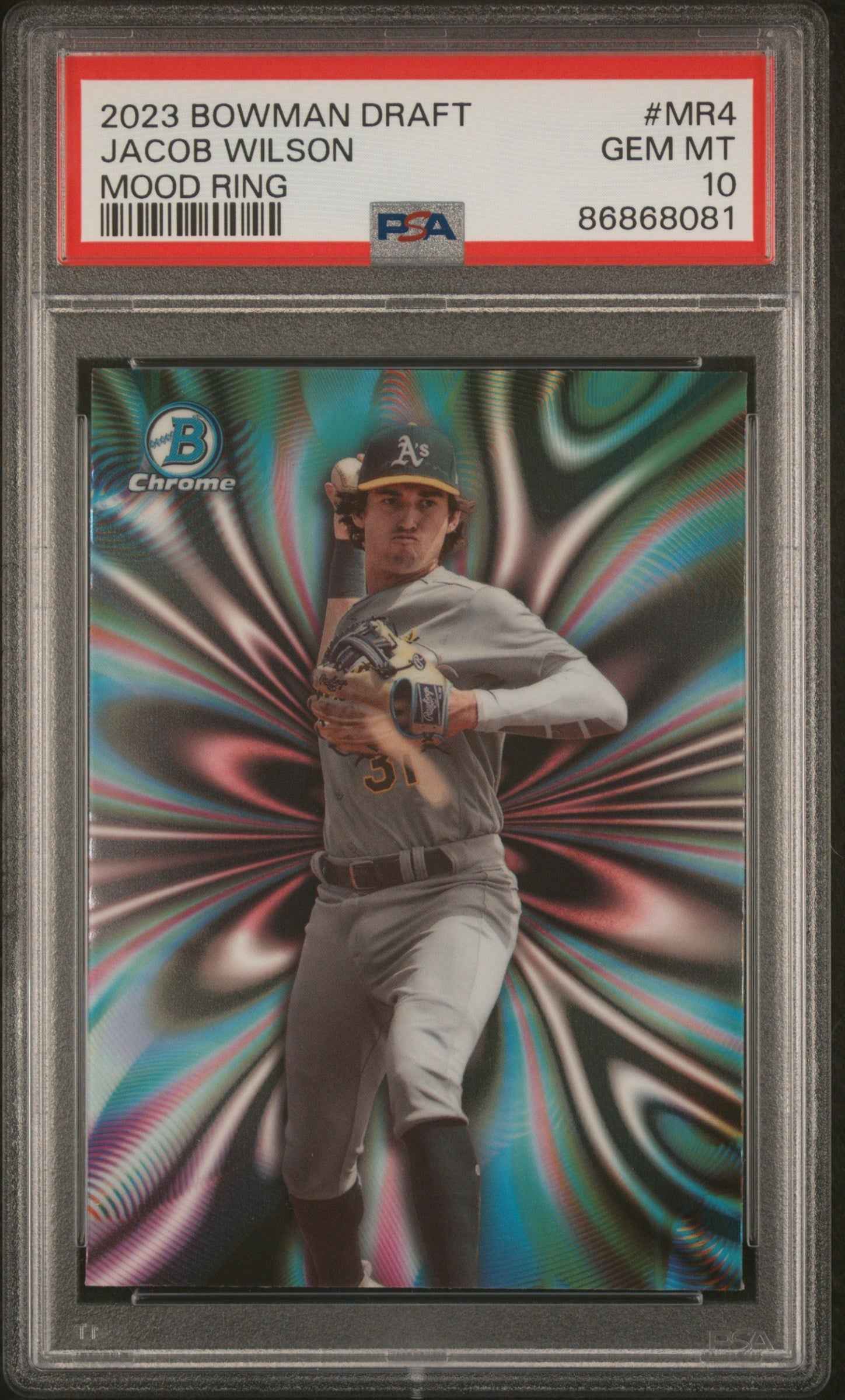 Graded 2023 Topps Bowman Draft Jacob Wilson #MR4 Mood Ring Rookie RC Baseball Card PSA 10 Gem Mint