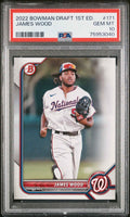 Graded 2022 Topps Bowman Draft 1st Ed James Wood #171 Rookie RC Baseball Card PSA 10 Gem Mint