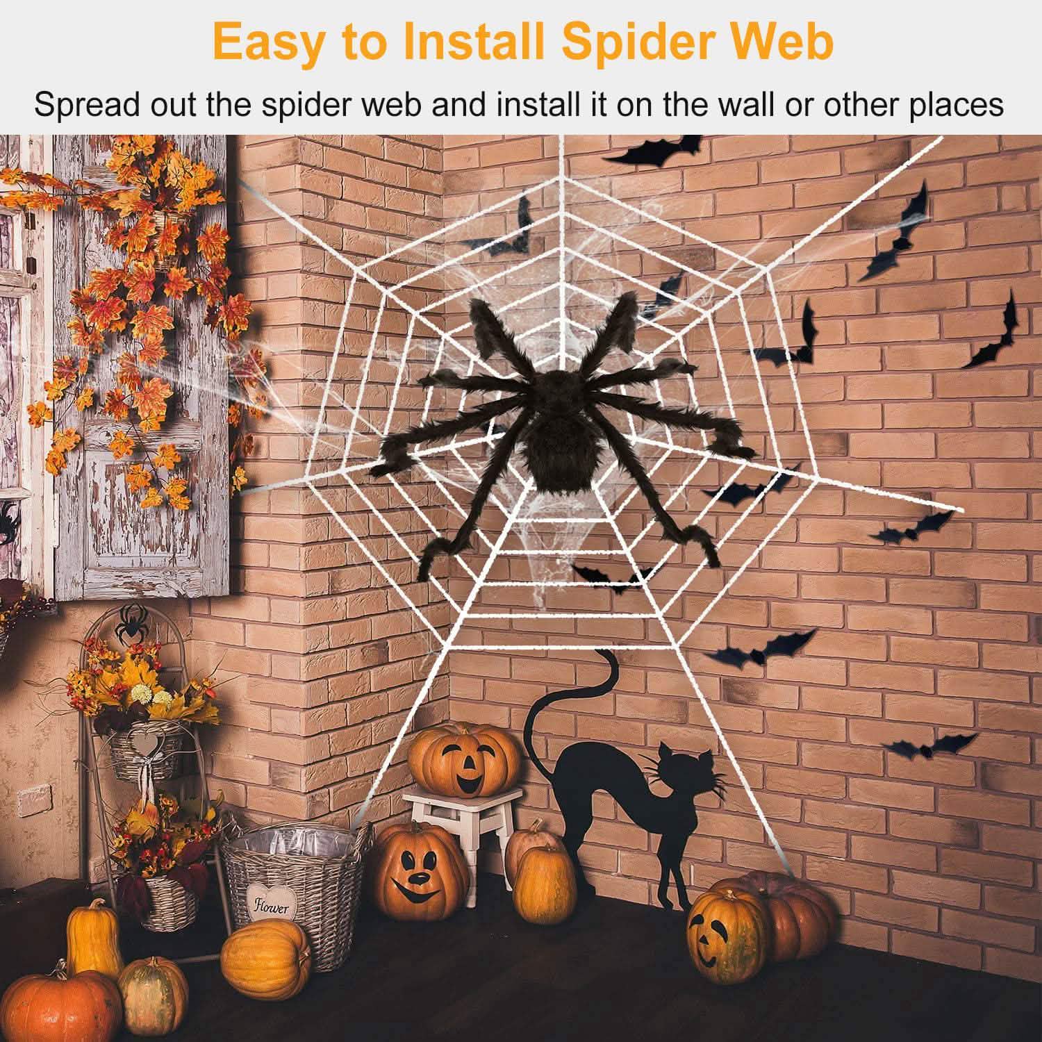 Halloween Decorations Spider Outdoor Stretch Cobweb