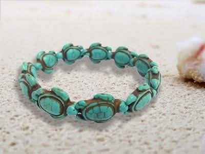 Handmade Turquoise Hawaiian Sea Turtles Bracelet - Turquoise