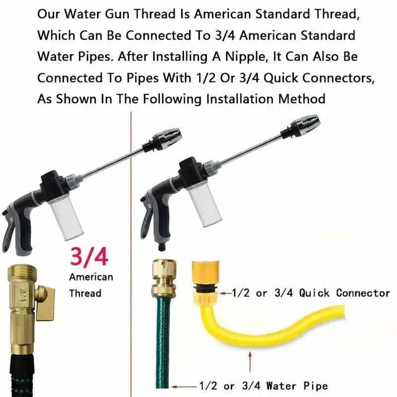 High-Pressure Car Wash Sprayer with Adjustable Nozzle