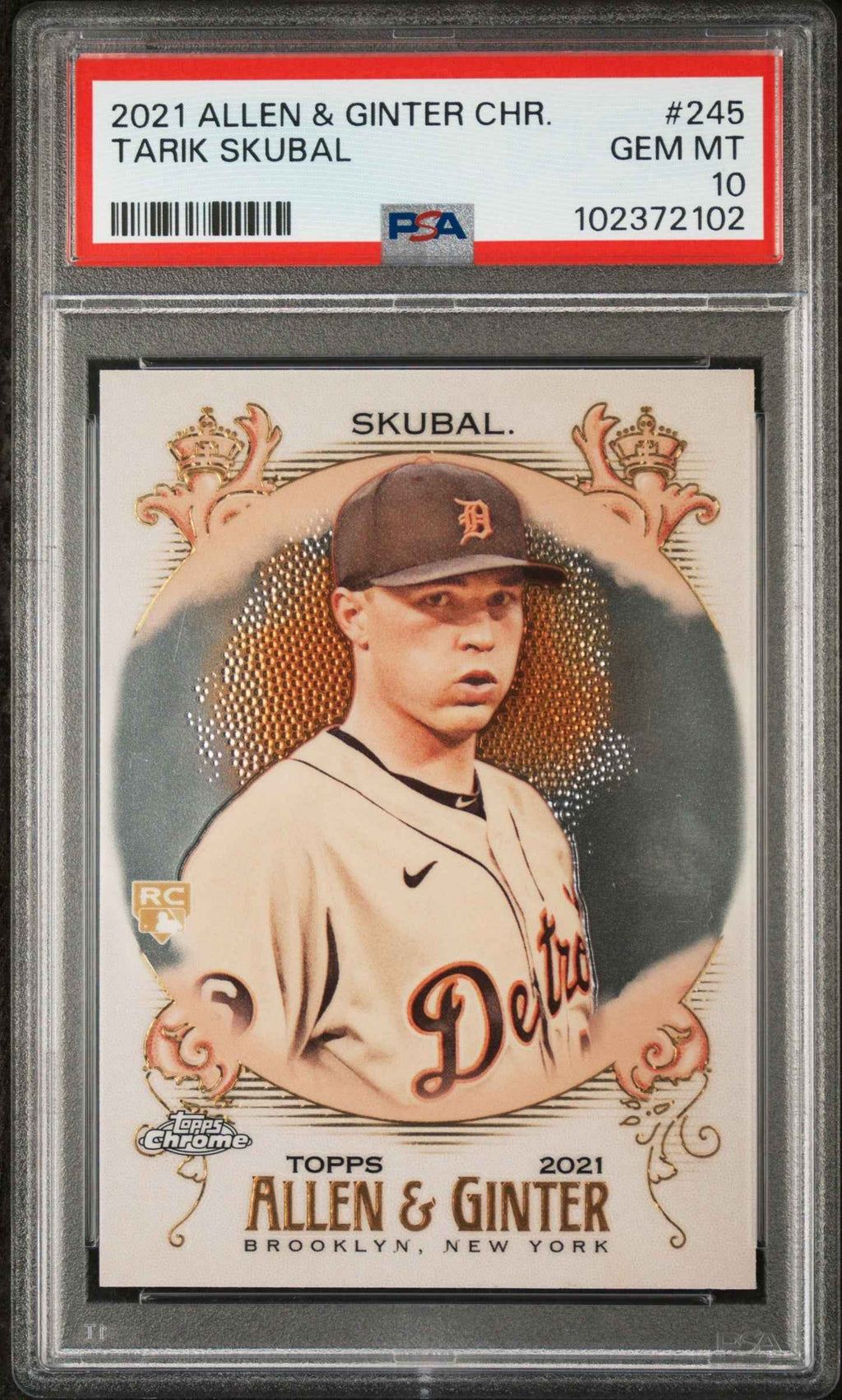 Graded 2021 Topps Allen & Ginter Chrome Tarik Skubal #245 Rookie RC Baseball Card PSA 10 Gem Mint