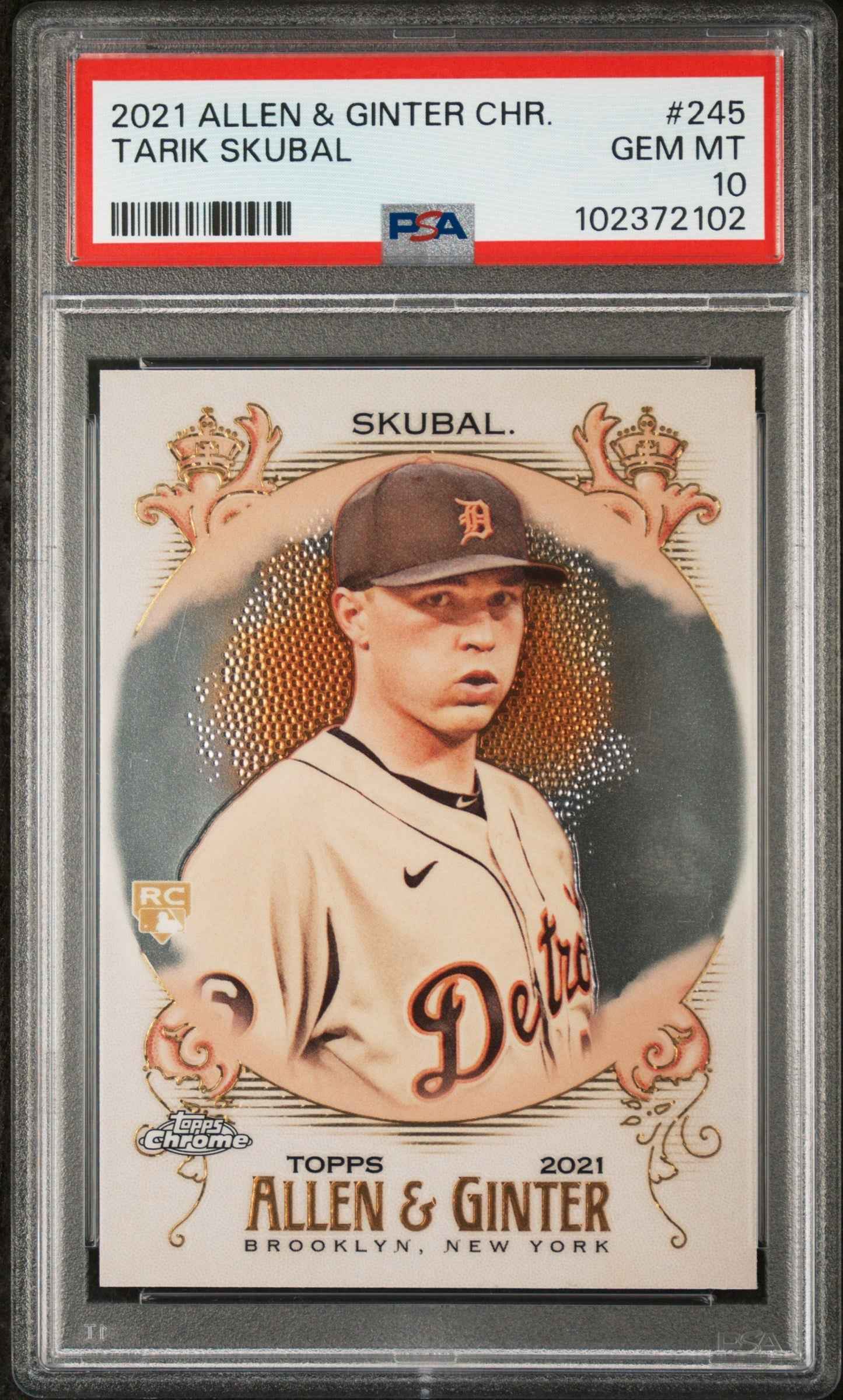 Graded 2021 Topps Allen & Ginter Chrome Tarik Skubal #245 Rookie RC Baseball Card PSA 10 Gem Mint