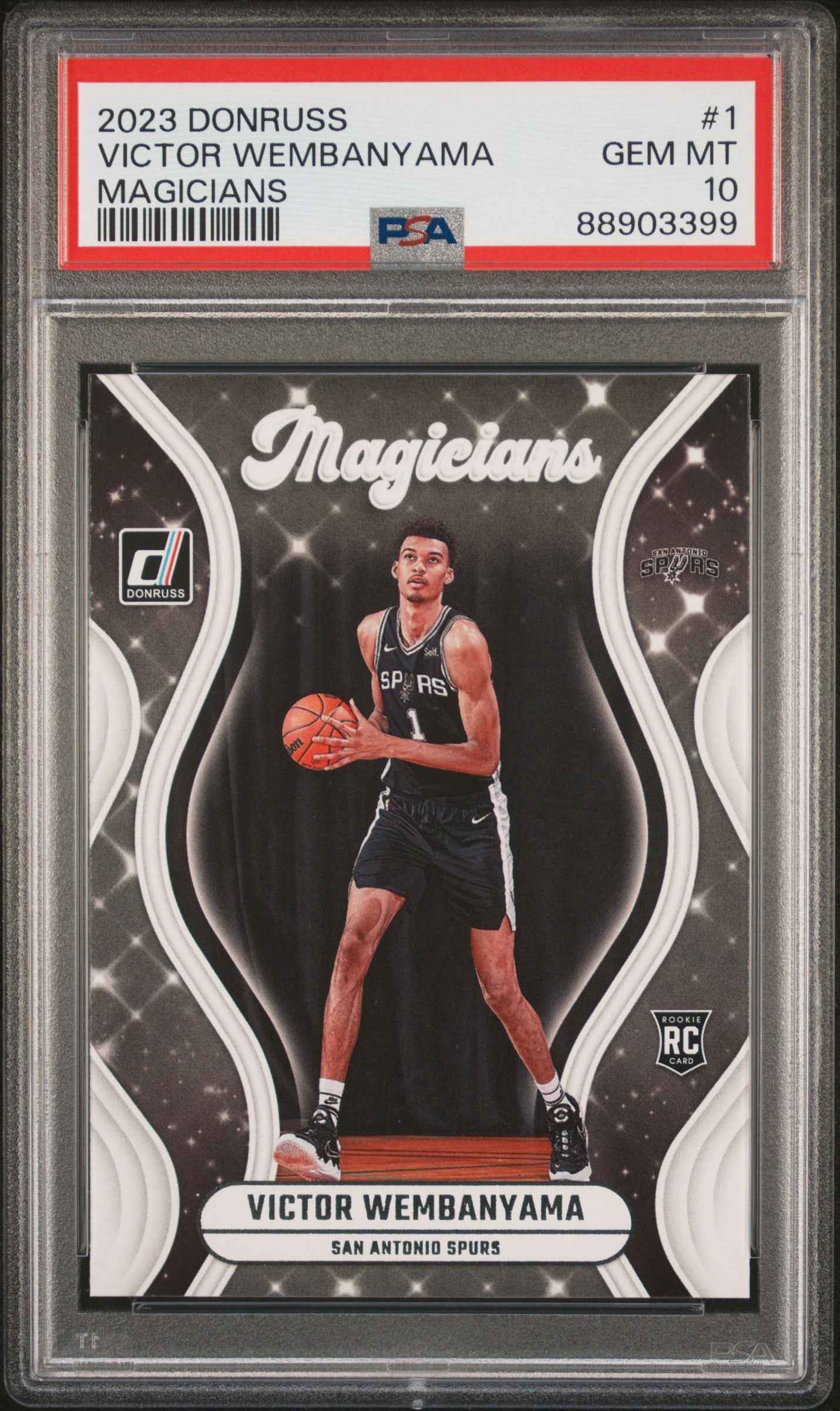 Graded 2023 Panini Donruss Victor Wembanyama #2 Magicians Rookie RC Basketball Card PSA 10 Gem Mint