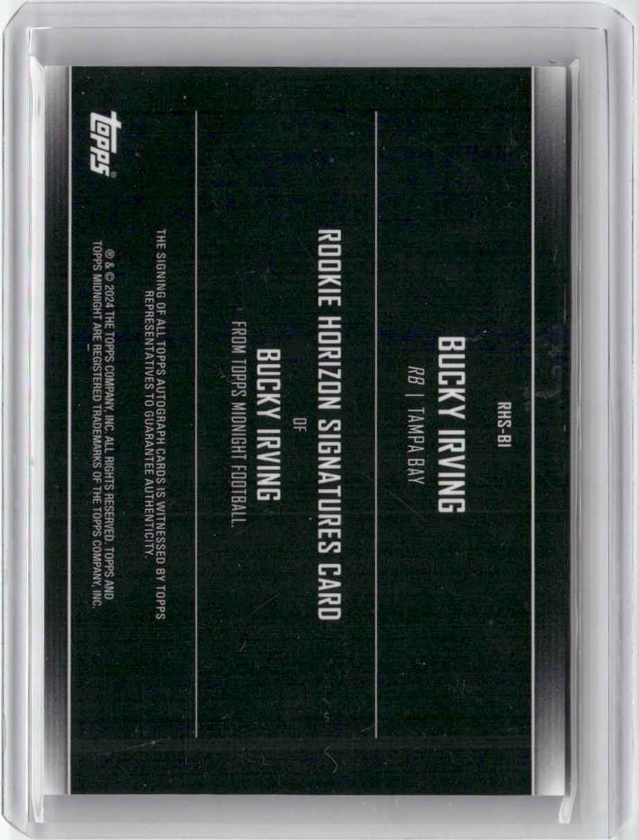 2024 Topps Midnight Rookie Horizons Bucky Irving #RHS-BI Autograph Rookie RC Football Card
