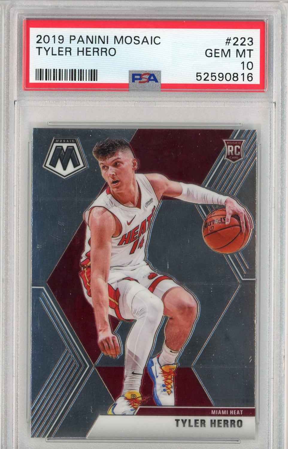 Graded 2019 Panini Mosaic Tyler Herro #223 Rookie RC Basketball Card PSA 10 Gem Mint