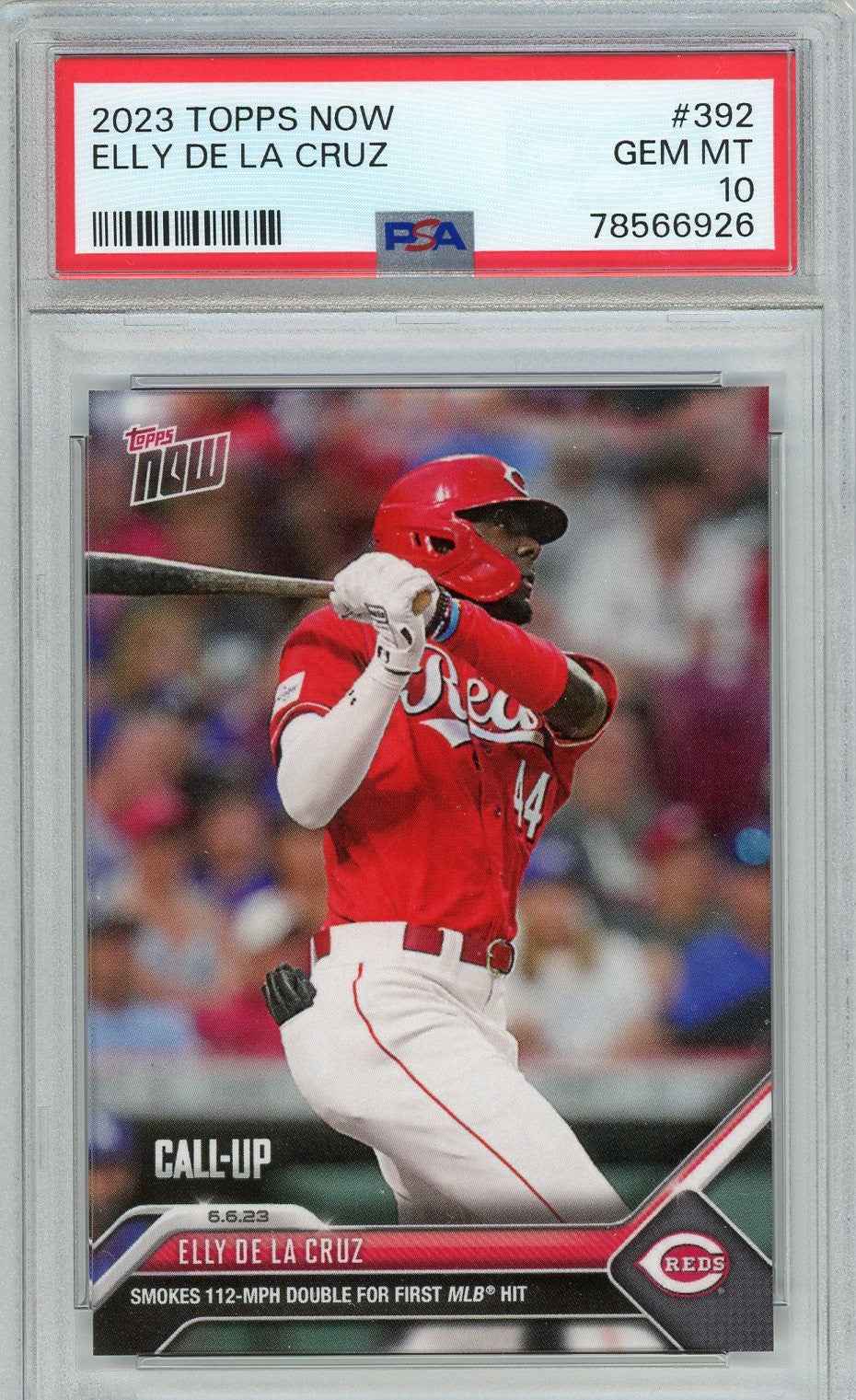 Graded 2023 Topps Now Elly De La Cruz #392 Rookie RC Baseball Card PSA 10 Gem Mint