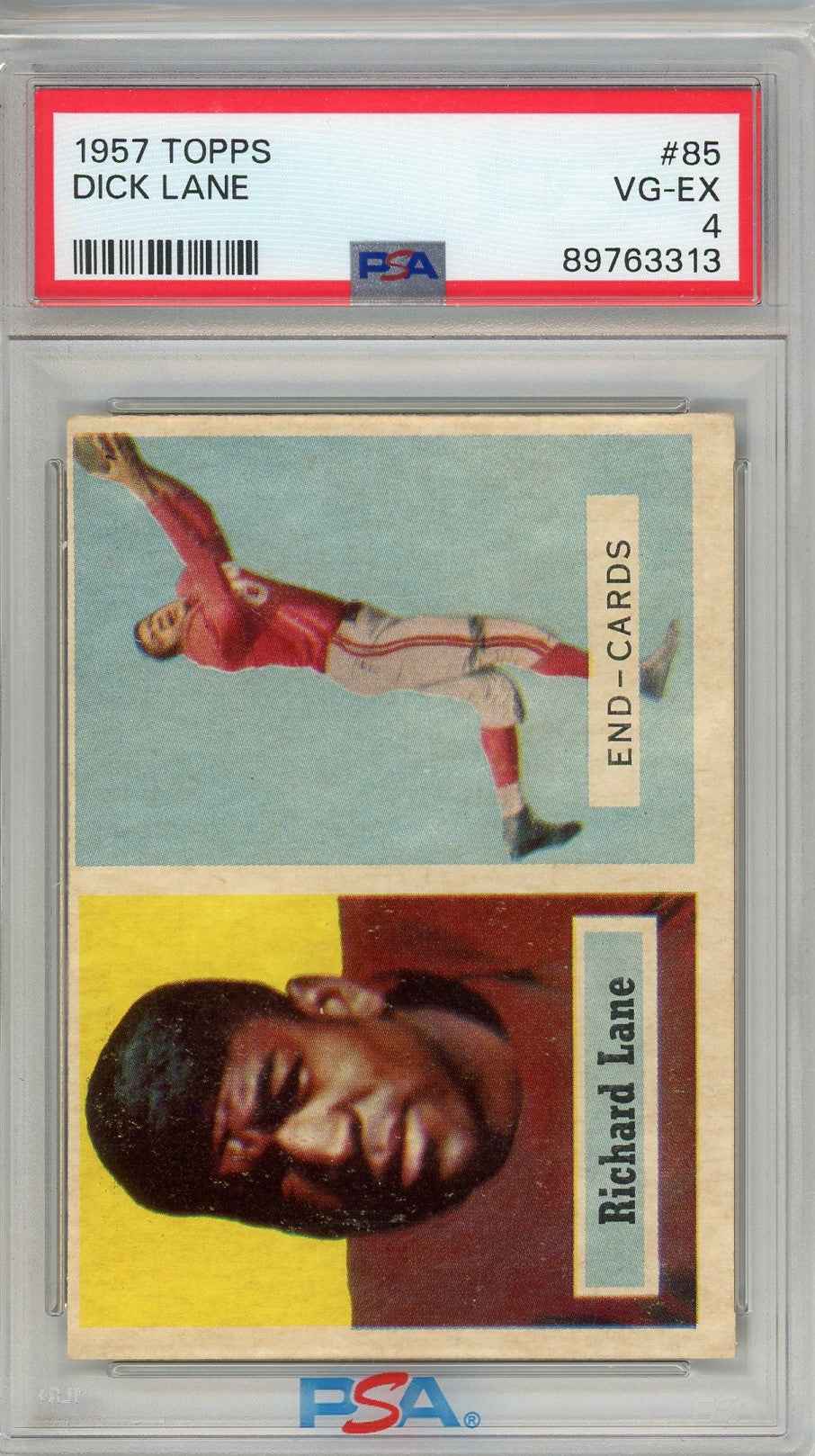 Graded 1957 Topps Richard Dick "Night Train" Lane #85 Rookie RC Card PSA 4