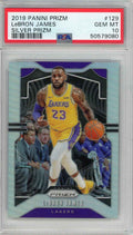 Graded 2019 Panini Prizm LeBron James #129 Silver Prizm Basketball Card PSA 10 Gem Mint