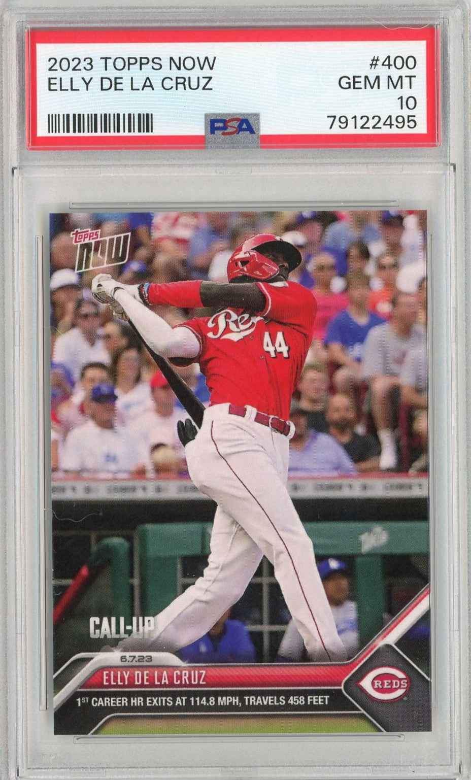 Graded 2023 Topps Now Elly De La Cruz #400 Rookie RC Baseball Card PSA 10 Gem Mint
