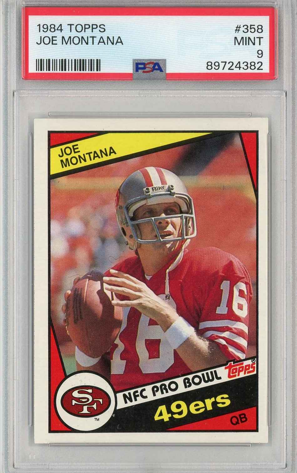 Graded 1984 Topps Joe Montana #358 Football Card PSA 9 Mint