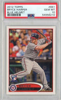 Graded 2012 Topps Bryce Harper #661 Blue Helmet Rookie RC Baseball Card PSA 10 Gem Mint