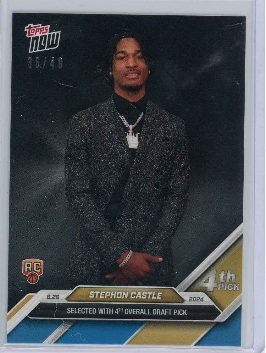 2024 Topps Now Stephon Castle #D3 Blue #/49 Rookie RC Basketball Card