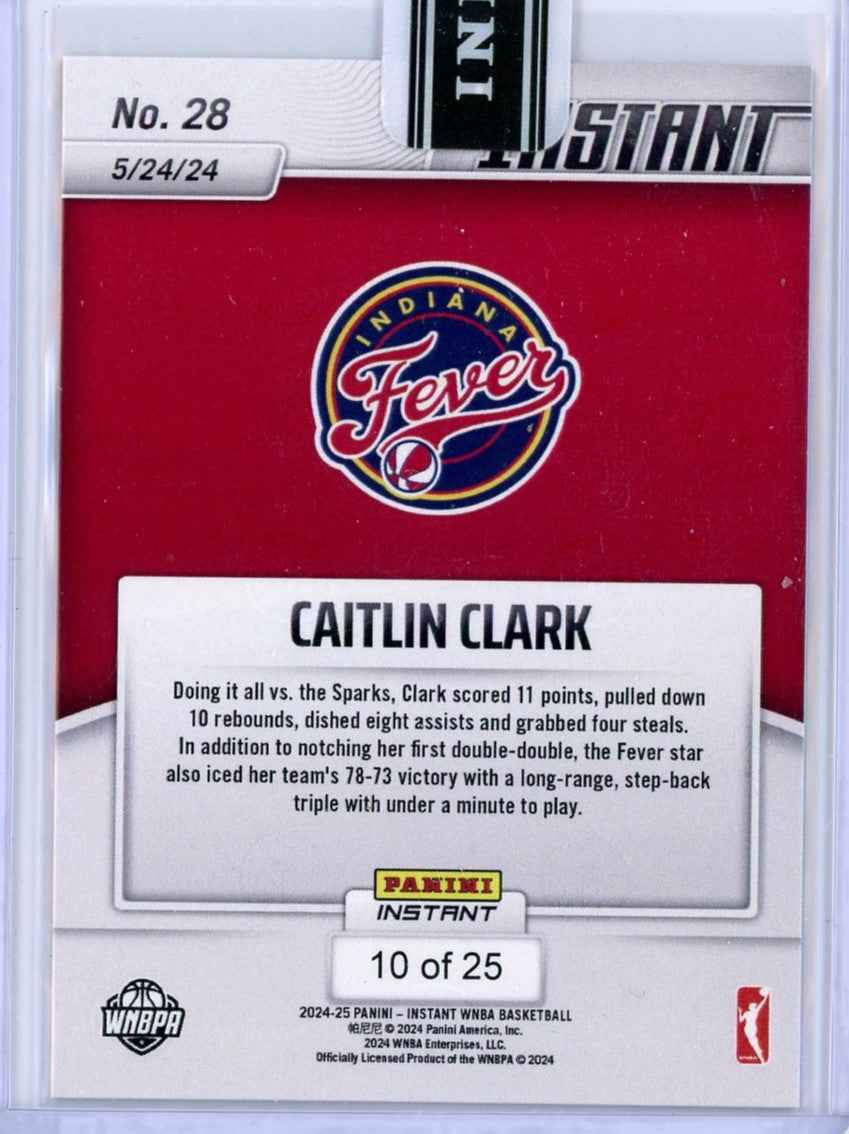 2024 Panini Instant Caitlin Clark #28 Jungle /25 Rookie RC Basketball Card