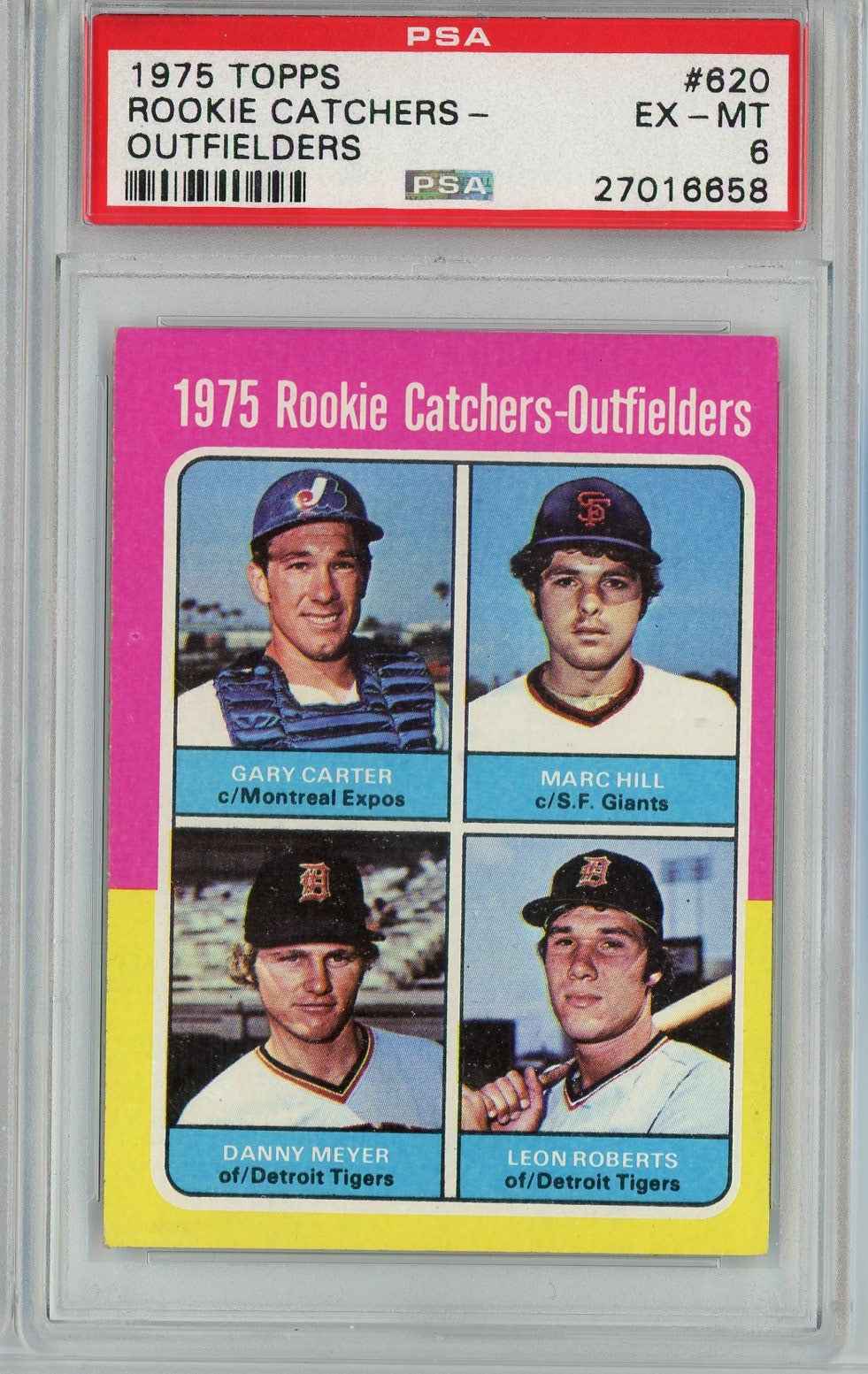 Graded 1975 Topps Gary Carter #620 Rookie RC Baseball Card PSA 6 EX-MT