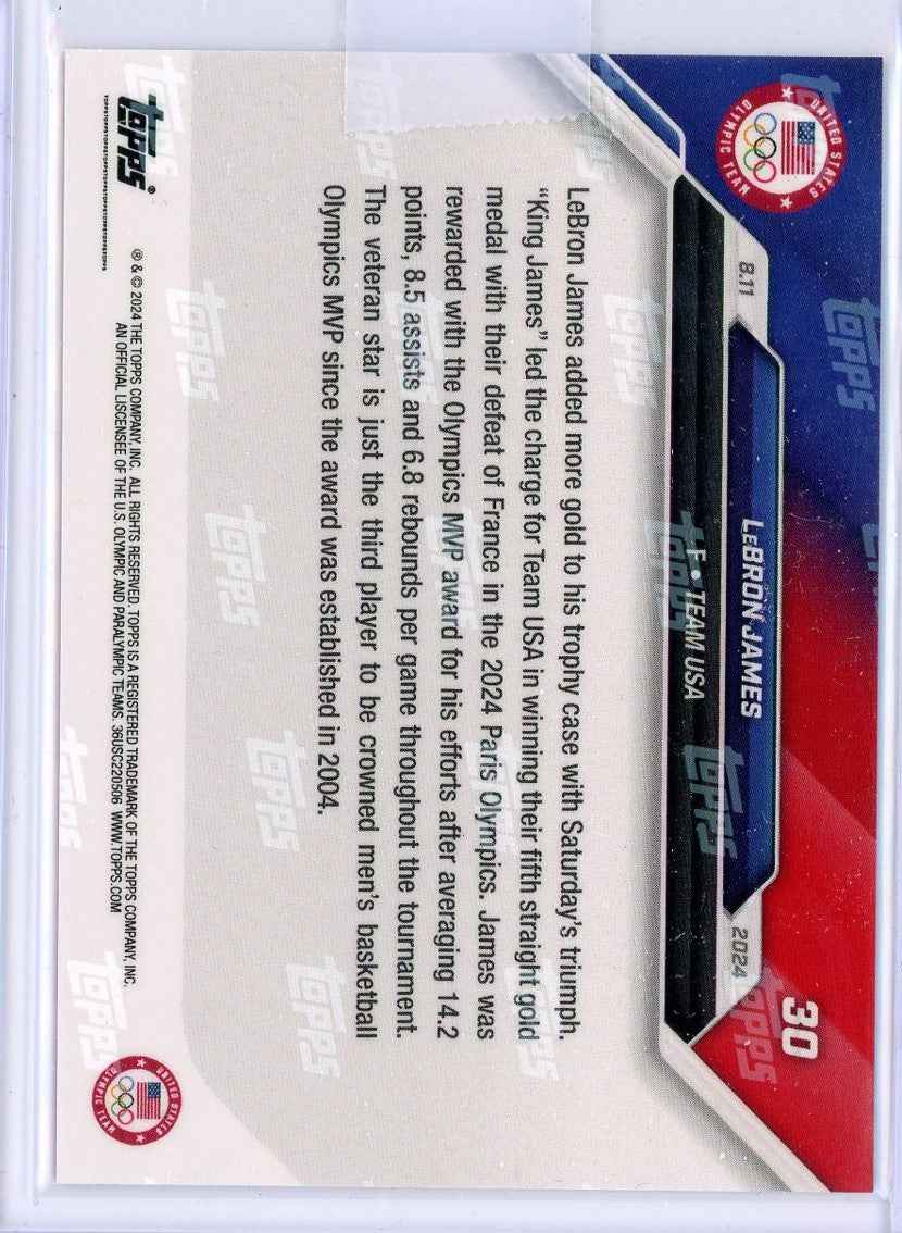 2024 Topps Now LeBron James #30 Flag Parallel #/24 Basketball Card