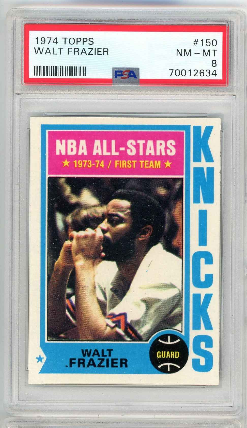 Graded 1974 Topps Walt Frazier #150 Basketball Card PSA 8 NM-MT