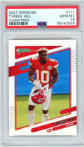 Graded 2021 Panini Donruss Tyreek Hill #117 Variation Football Card PSA 10 Gem Mint