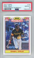 Graded 2022 Topps Oneil Cruz #145 Throwback Thursday Rookie RC Baseball Card PSA 10 Gem Mint