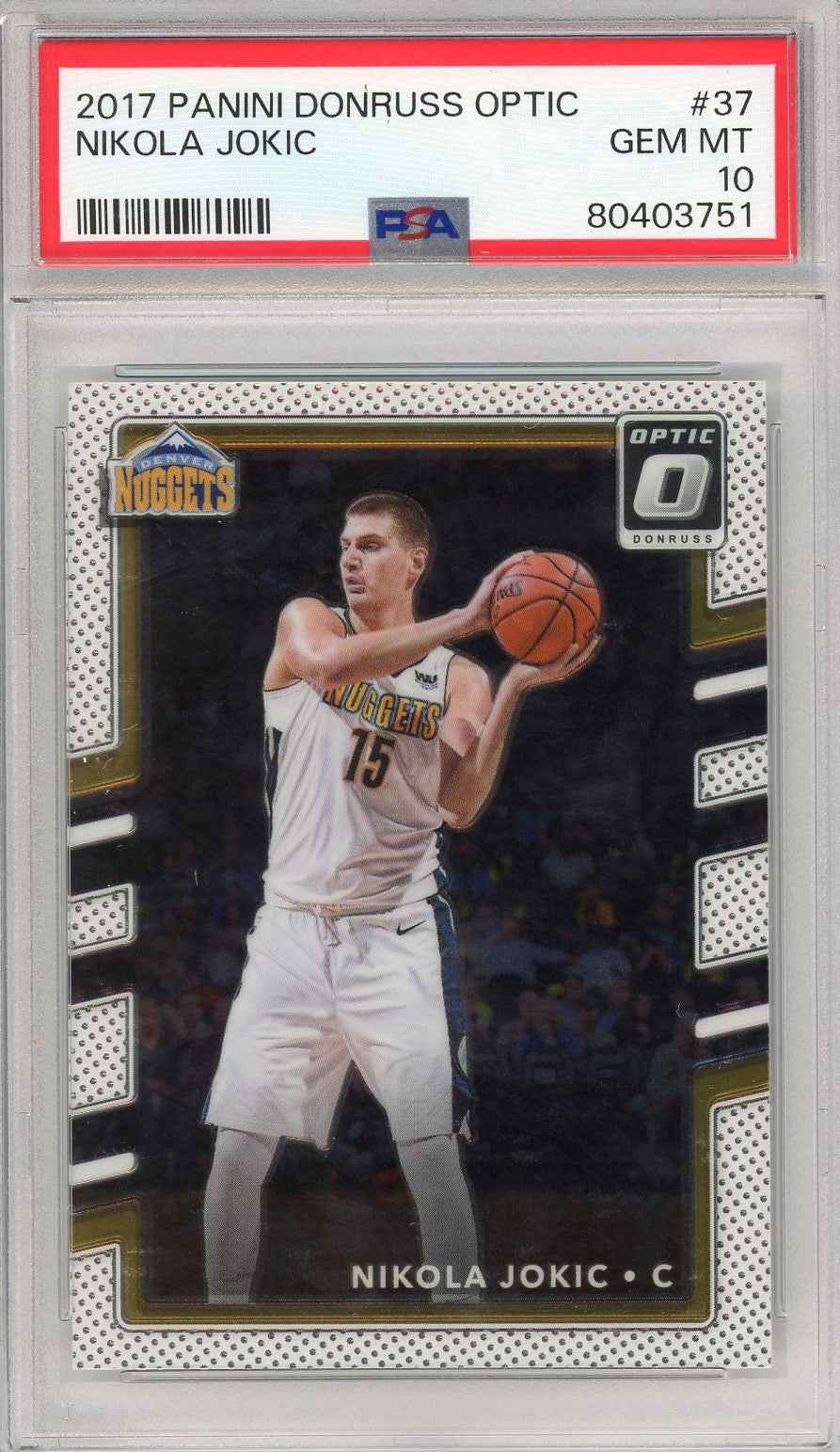Graded 2017 Panini Donruss Optic Nikola Jokic #37 Basketball Card PSA 10 Gem Mint