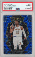 Graded 2022 Panini Select Jalen Brunson #122 Blue Disco Basketball Card PSA 10 Gem Mint