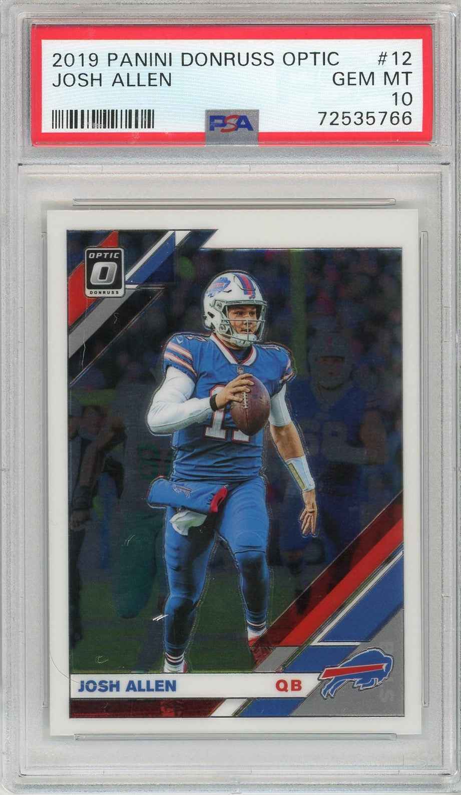 Graded 2019 Panini Donruss Optic Josh Allen #12 Football Card PSA 10 Gem Mint