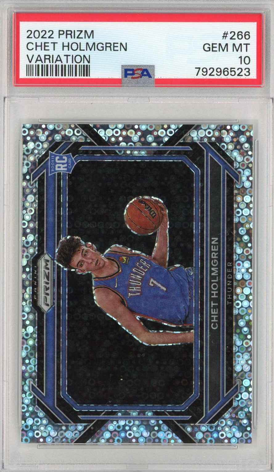Graded 2022 Prizm Chet Holmgren #266 Variation Rookie RC Basketball Card PSA 10 Gem Mint