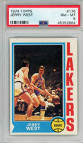 Graded 1974 Topps Jerry West #176 Basketball Card PSA 8 NM-MT