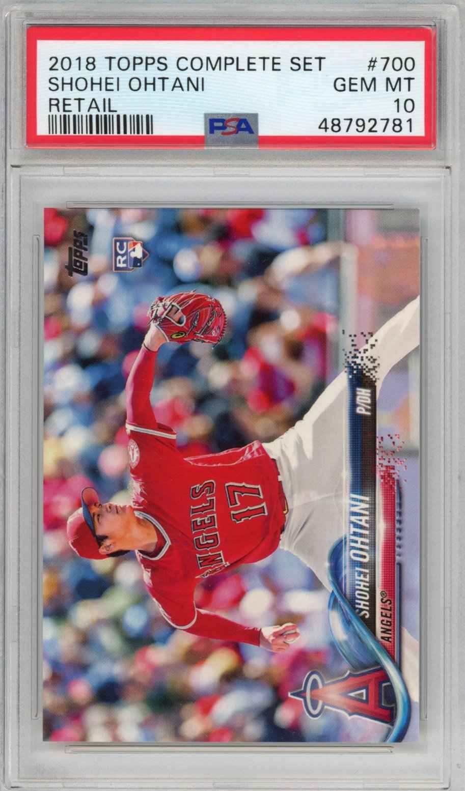 Graded 2018 Topps Complete Set Shohei Ohtani #700 Retail Rookie RC Baseball Card PSA 10 Gem Mint