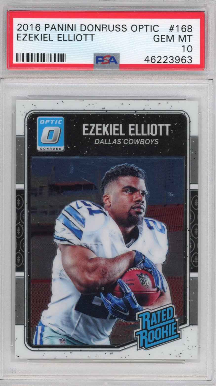 Graded 2016 Panini Donruss Optic Ezekiel Elliott #168 Rookie RC Football Card PSA 10 Gem Mint