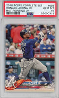 Graded 2018 Topps Complete Set Ronald Acuna Jr. #698 Bat Pointing Up Rookie RC Baseball Card PSA 10 Gem Mint