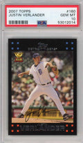 Graded 2007 Topps Justin Verlander #160 Rookie Cup RC Baseball Card PSA 10 Gem Mint