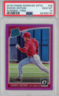 Graded 2018 Panini Donruss Optic Shohei Ohtani #56 Running Pink Refractor Rookie RC Baseball Card PSA 10 Gem Mint